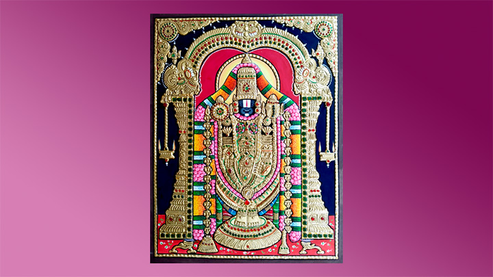 Tanjore Painting of Balaji